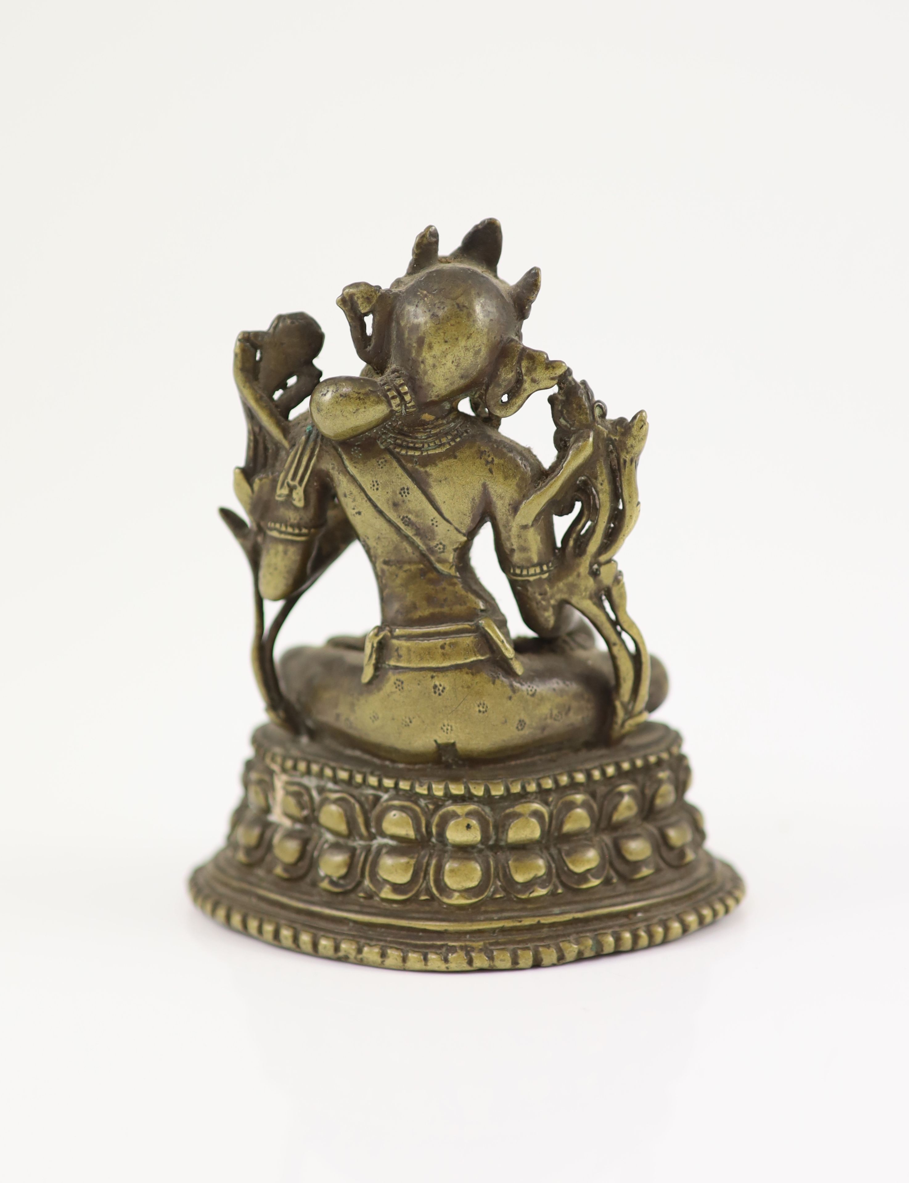 Two Himalayan bronze figures of Bodhisattvas, 19th/20th century, 11.5 and 9.8cm high